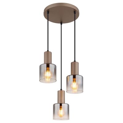 Brun design pendler lampe glas, Warren