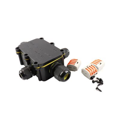 Vandtæt 4-vejs kabelkobling, med Wago stik indeni, IP68