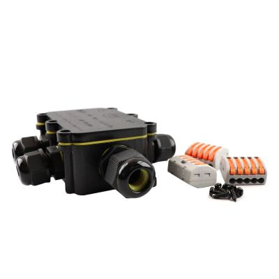 Vandtæt 5-vejs kabelkobling, med Wago stik indeni, IP68