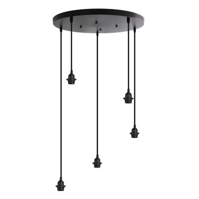 Aluminium pendler lampe uden skærm sort, Rika