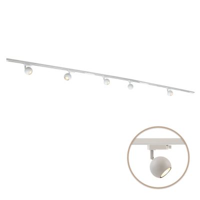 3M 1-faset skinnesystem hvid + 5 Alco skinnespots
