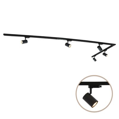 3M 1-faset skinnesystem sort med L-connector + 5 Elena skinnespots
