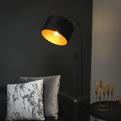 Modern gulvlampe bue guld, Urvin, med brytare