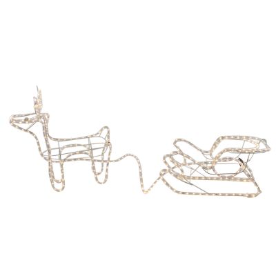 Lysguirlande med rensdyr og slæde