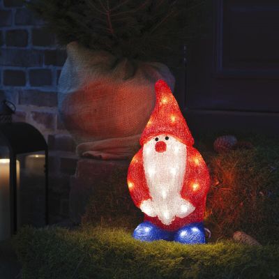 Rød jul 3d julefigur akryl, Kerstman, 2W, 4000K LED, IP44