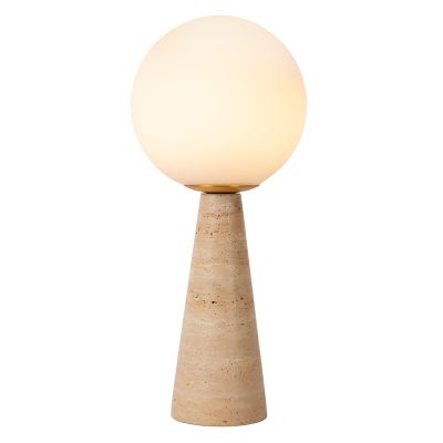Taupe bordlampe modern, Evin, med brytare
