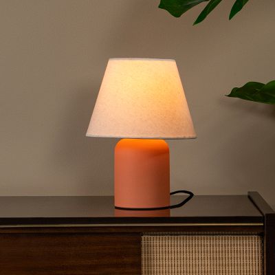 Keramik bordlampe orange, Macia, med brytare