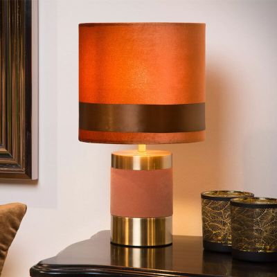 Brun bordlampe retro, Extravaganza Frizzle, med brytare