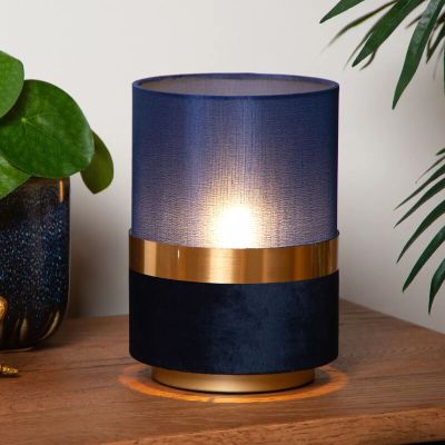 Blå bordlampe retro, Tusse, med brytare