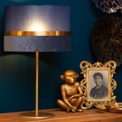 Blå bordlampe retro, Extravaganza Tusse, med brytare