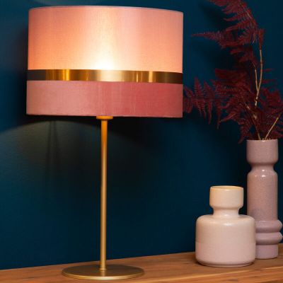 Lyserød bordlampe retro, Extravaganza Tusse, med brytare