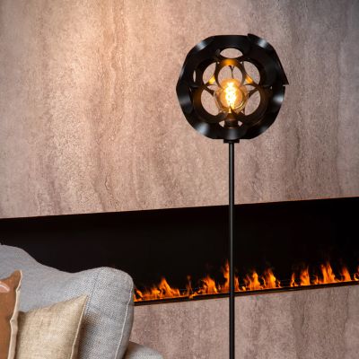 Sort gulv lampe modern, Hannelore