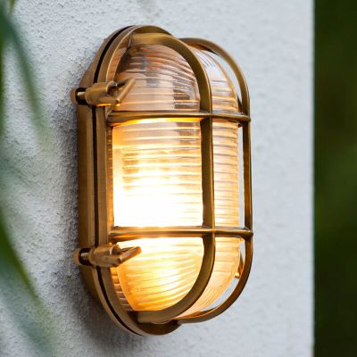 Guld udendørslampe retro, Dudley, IP65