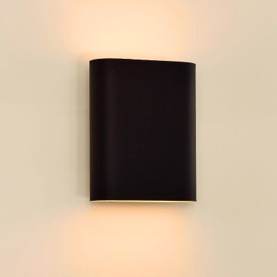 Sort up down væglampe modern, Ovalis