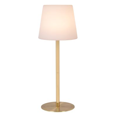 Guld genopladelig udendørs bordlampe modern, Tyon, 2W, 2700K LED, IP65, med touch lysdæmper