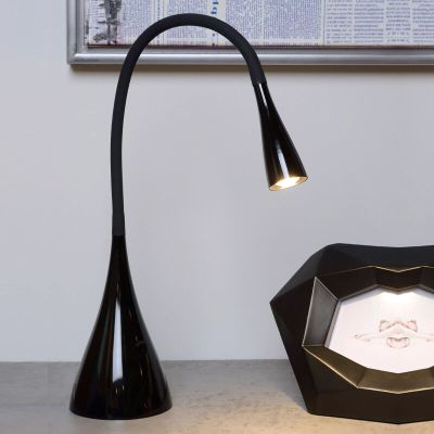 Sort skrivebordslampe modern, Zozy, 3W, 3000K LED, med beröringsdimmer