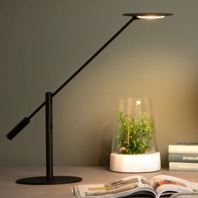 Sort skrivebordslampe modern, Anselmo, 9W, 3000K LED, med beröringsdimmer