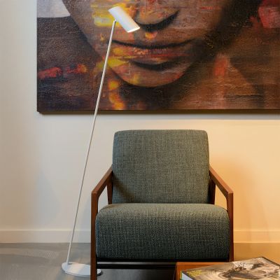 Hvid gulv lampe modern, Hester, med brytare