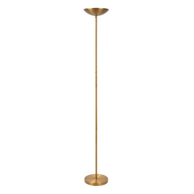 Messing læselampe gulv modern, Zenith, 20W, 3000K LED, med beröringsdimmer