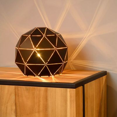 Sort bordlampe modern, Otona, med brytare