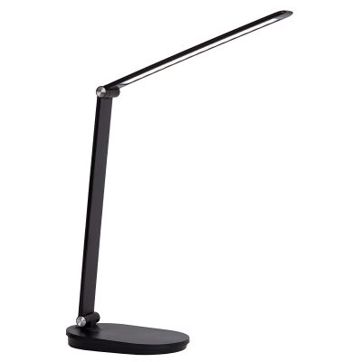 Sort skrivebordslampe modern, Aldwin, 8W, varm til kold hvid justerbar LED, med beröringsdimmer