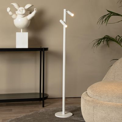 Hvid genopladelige gulvlampe modern, Antrim, 2,2W, 2700K LED, IP54, med beröringsdimmer