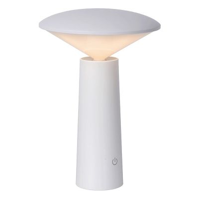 Hvid udendørs bordlampe modern, Jive, 4W, varm til kold hvid justerbar LED, IP44, med brytare