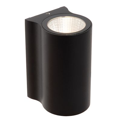 Sort udendørslampe modern, Akra, 6W, 3000K LED, IP54