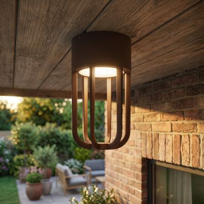 Rustfarvet udendørslampe modern, Wells, 8W, 2700K LED, IP54