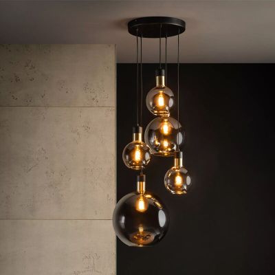 Grå pendler lampe vintage, Julius