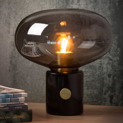Marmor bordlampe grå, Charlize, med brytare