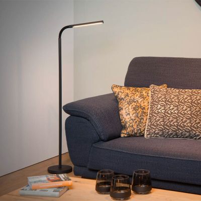 Sort læselampe gulv modern, Gilly, 5W, 2700K LED, med brytare