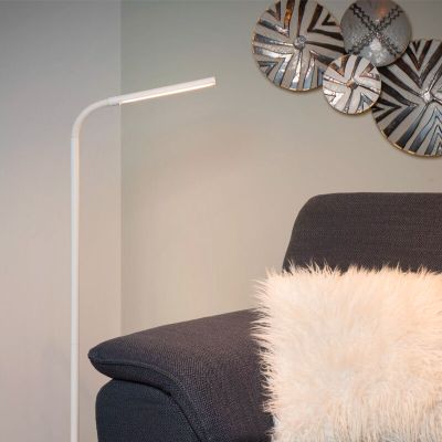 Hvid læselampe gulv modern, Gilly, 5W, 2700K LED, med brytare
