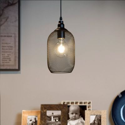 Sort pendler lampe retro, Mesh