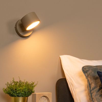 Taupe væglampe modern, Gian, 9W, 2700K LED