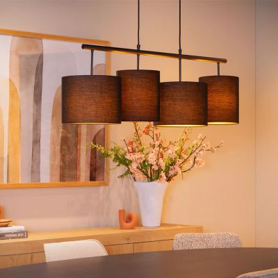 Sort pendler lampe rustik, Maya