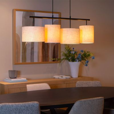 Beige pendler lampe rustik, Maya
