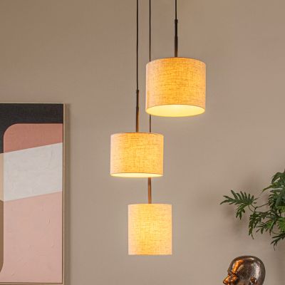 Beige pendler lampe rustik, Maya