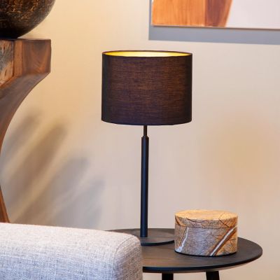 Sort bordlampe rustik, Maya, med brytare
