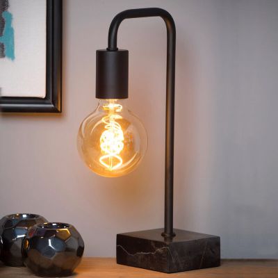 Sort bordlampe modern, Lorin, med brytare