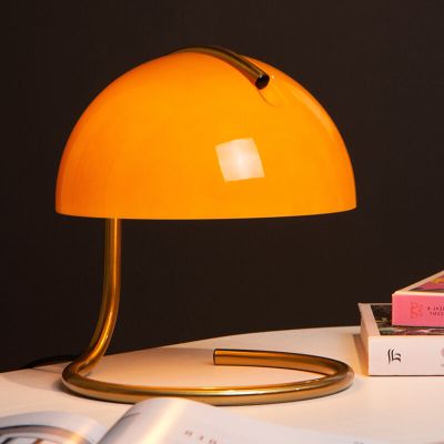 Orange bordlampe retro, Cato, med brytare