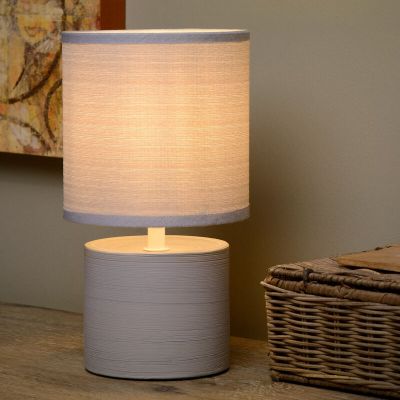 Keramik bordlampe grå, Greasby, med brytare