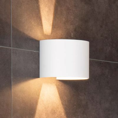 Hvid up down væglampe modern, Axi, 6W, 2700K LED, IP54