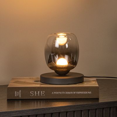 Grå bordlampe modern, Tamino, 6W, 3000K LED, med brytare