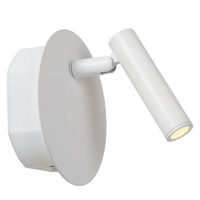 Hvid sengelampe modern, Jolijn, 2W, 3000K LED, med brytare