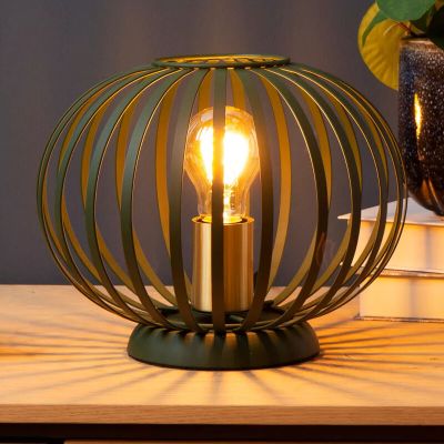 Grøn bordlampe modern, Manuela, med brytare
