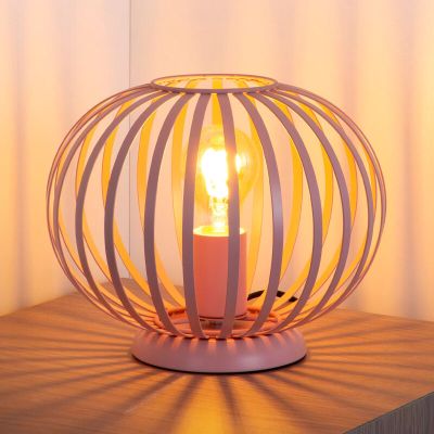 Lyserød bordlampe modern, Merlina, med brytare