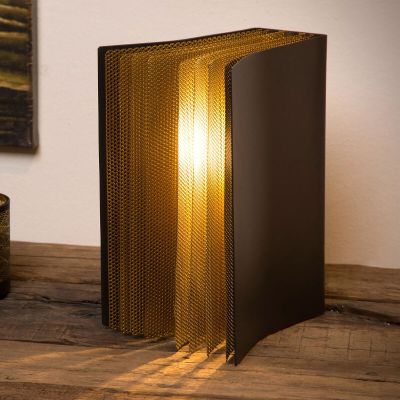 Guld bordlampe retro, Extravaganza Livret, med brytare