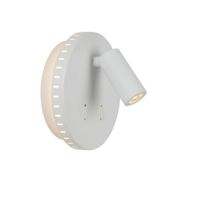 Hvid væglampe modern, Bentjer, 6W, 3000K LED, med brytare