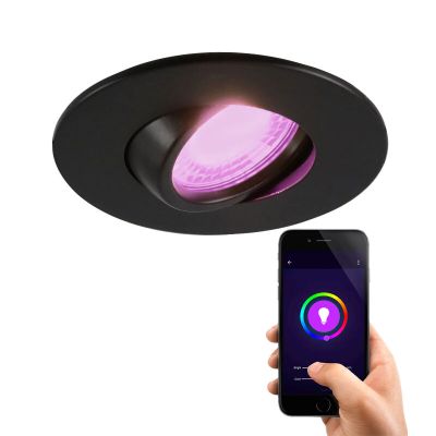 Aluminium smart indbygningsspot sort, Jill, IP44